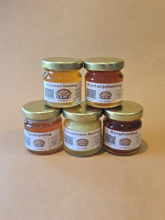 Sam’s Superfoods Proefpakket Rauwe Honing (5 x 50 g)