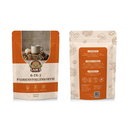 6 in 1 Paddenstoelen Koffie – Mushroom Coffee met Lion’s Mane & Reishi